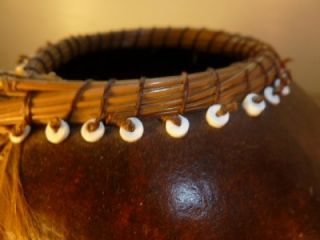 Ceres Signed South West Western 6 Gourd Bowl Pine Needles Beads 