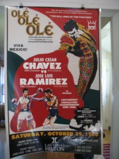 1986 Julio Cesar Chavez vs Jose Luis Ramirez Vintage Boxing Poster Las 