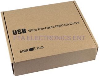 Slim USB External Portable 24x CD ROM CDROM Drive for Desktop Laptop 