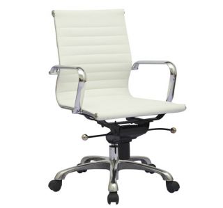   Leather Computer Desk Office Chair White With Arms New Modern Design