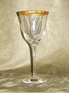 Noritake Crystal Japan Salutataion Gold Rim Wine Glass New