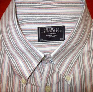 Charles Tyrwhitt Designer Oxford Dress Shirt 2XL 19 x 38 Striped 