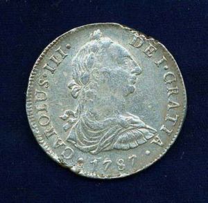 Peru Spanish Colonial Charles III 1787 MI 8 Reales Coin