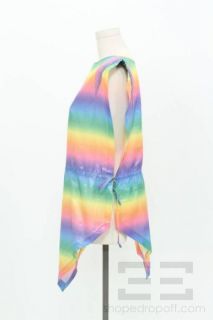 Charles Jourdan Multicolor Rainbow Drawstring Smock Top