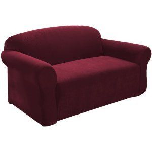 TexStyle Corduroy Stretch Furniture Cover for Sofa Burgundy