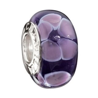   Chamilia Silver OB 166 Lavender Petals Murano Glass Bead Charm