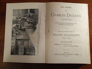 Charles Dickens Martin Chuzzlewit Late 1800s 1900 Hardcover Book 