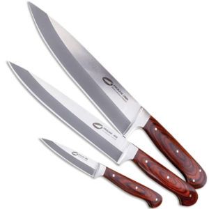 3pc Stainless Proline 440 Series Chef Knife Kitchen Set