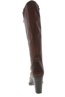 Charles David New Rigorous Brown Leather Knee High Boots Heels Shoes 7 