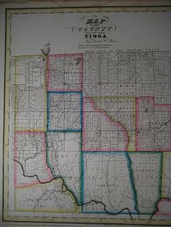 1829 Burr Map of The County of Tioga Chemung N Y