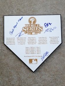 2008 Philadelphia Phillies Team Autographed World Series Homeplate 