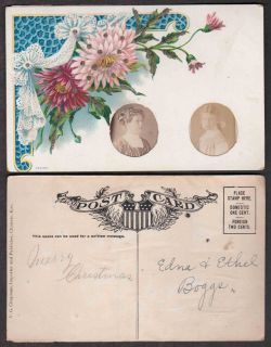 Old Real Photo Postcard Printed in Chanute Kansas Edna and Ethel Boggs 
