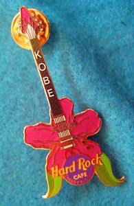 Kobe Cherry Blossom Flower Guitar 01 Hard Rock Cafe Pin