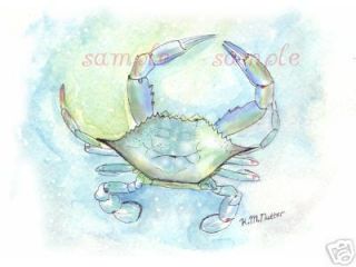 Chesapeake Maryland Virginia Blue Crab Beach Decor Art