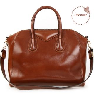 Made in Korea Womens Genuine Leather Aiden Satchel Shoulder Bag 