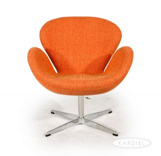 Swan Chair Orange Twill Danish Lounge Designer Furniture Retro Modern 