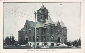 Court House Cheboygan MI Michigan Building 1900s Old Postcard