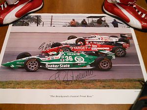 IndyCar Eddie Cheever Roberto Guerrero Autographed Poster