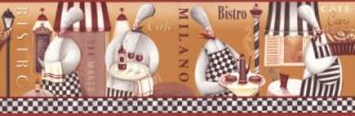 Bistro Cafe Italian Chef Norwall Wall Border KB79721 Kitchen Dining 
