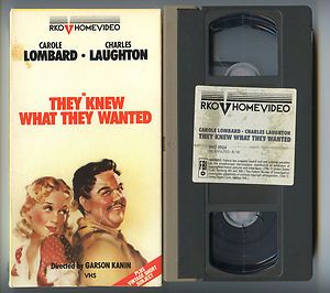   VHS They Knew What They Wanted Carole Lombard Charles Laughton