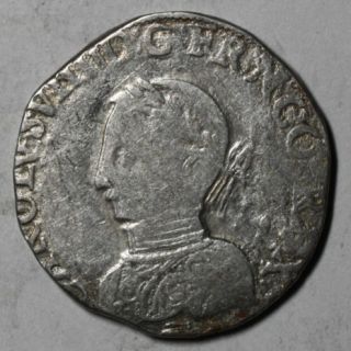 1566 H Charles VIIII RARE Larochelle Mint France Silver 1 4 ECU RARE 