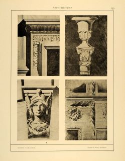 1915 Print Charles A. Platt Charcoal Sketch Architecture Decorative 