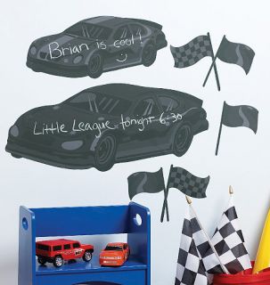 Raceway Race Car Chalkboards Cars Wall Chalk Board Message Center 