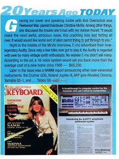 KEYBOARD Magazine 1980 Christine McVie Fleetwwood Mac, Lyle Mays, Dave 