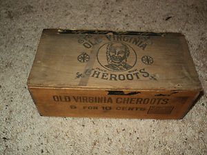 Vintage Black Americana Old Virginia Cheroots Wood Cigar Box Antique P 