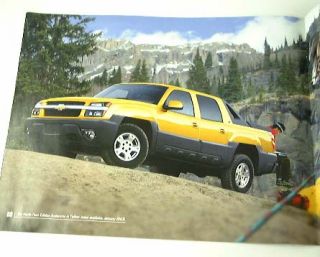 2003 03 Chevrolet Chevy Avalanche Brochure 1500 2500