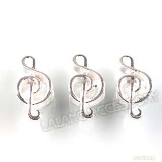 20x 151638 Plated Silvery Music Note Charms Alloy Beads Fit European 