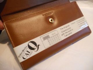new leather calculator checkbook wallet