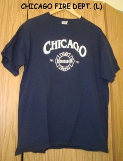 Chicago Fire Dept T Shirt Navy Blue Size Large L