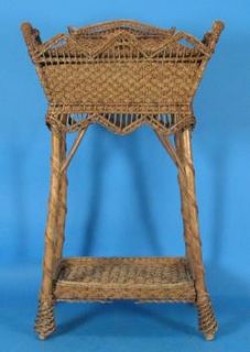 Victorian Era Hand Woven Wicker Sewing Basket C 1880