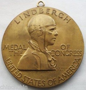 CHARLES LINDBERGH Laura Gardin Fraser BRONZE Medallion MEDAL of 