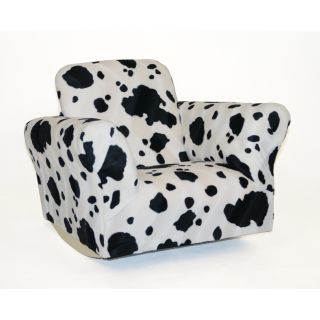 Plush Childs Standard Size Rocking Chair Nursery Play Room Cow Print 