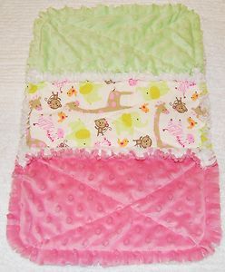 Rag Quilt Burp Cloth Made with Carters Jungle Jill