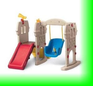   Toddler Play Outdoor Indoor Castle Swing w with Childrens Slide