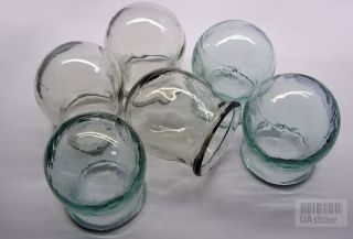 Lot 6 Glass Fire Cupping Cups Chinese Massage Cellulite Russian USSR 
