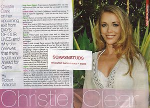 Days of Our Lives Christie Clark 4 Page Soap Opera Digest Feature 