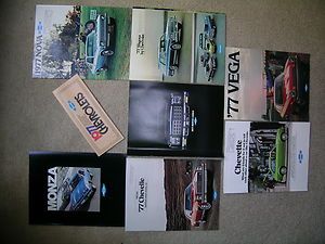 1977 Original Chevy Car Sales Brochures Nova Vega Monza Chevette Monte 