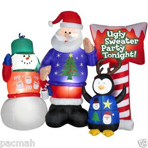 Christmas Inflatable Santa Snowman Penguin Christmas Airblown Gemmy 