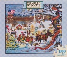 Charles Wysocki Puzzle Used Complete Small Town Christmas 2005 OBO 