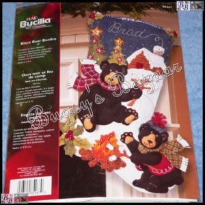 Bucilla Black Bear Bonfire Felt Christmas Stocking Kit