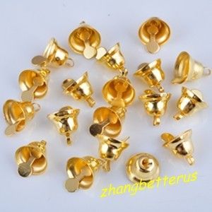 40 Pcs Gold Plated jingle bells beads Xmas charms findings accessories 