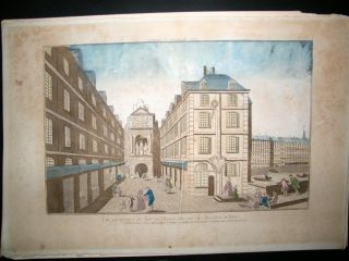France C1760 Folio Vue dOptique. Pont au Change, Paris. Hand Col