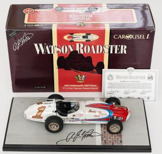   500 Winner 1 18 AJ Foyt Carousel 1 4406 Watson Roadster Signed