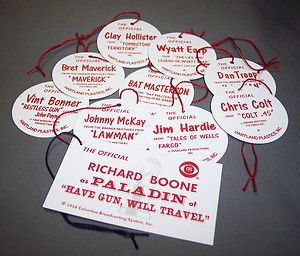 You Choose Any Hartland Western Gunfighter Reproduction Tag