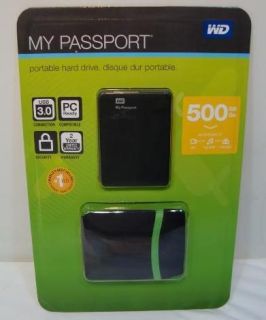   My Passport 500GB External Portable Hard Drive w Case New
