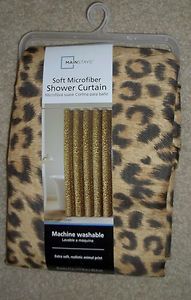 Leopard Theme Design Fabric Shower Curtain